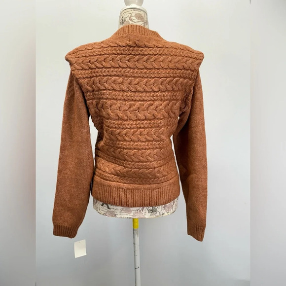 BLANK NYC Brown cable knit sweater size L - Picture 7 of 13